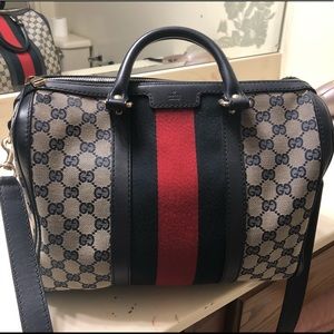 Gucci Vintage Web Boston Bag